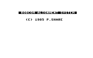 Robcom Alignment System Screenshot