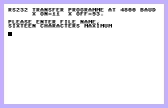 RS232 Transfer Programme Screenshot