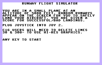 Runway Title Screenshot
