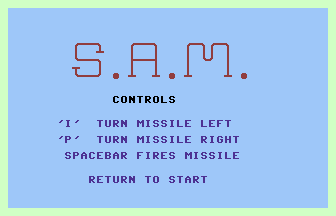 S.A.M. Title Screenshot
