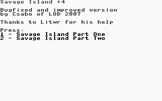 Savage Island +4 Title Screenshot