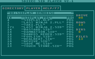 SD2IEC SID Player V2 Screenshot