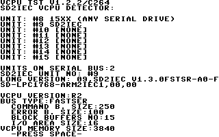 SD2IEC VCPU Detector Screenshot #2
