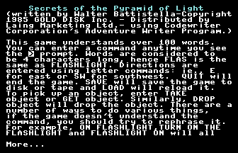 Secrets Of The Pyramid Of Light Title Screenshot