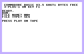 SEQ File Tape To Disk Screenshot