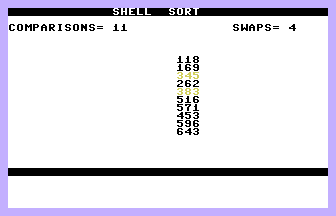 Shell Sort (100 Programs For The Commodore 16) Screenshot