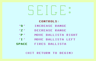 Siege Title Screenshot
