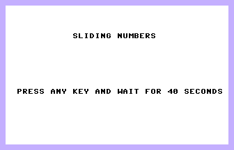 Sliding Numbers Title Screenshot