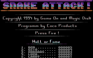 Snake Attack Title Screenshot