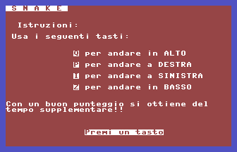 Snake (Italian) Title Screenshot
