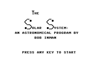 Solar System Title Screenshot