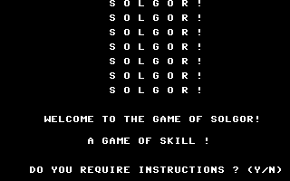 Solgor! Title Screenshot
