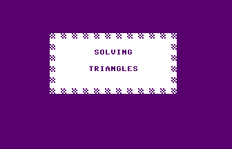 Solving Triangles Title Screenshot