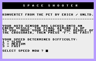 Space Shooter Title Screenshot