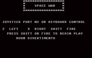 Space War (Go Games 28) Title Screenshot