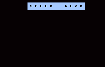 Speed Read Title Screenshot