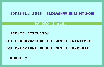 Sportello Bancario Title Screenshot