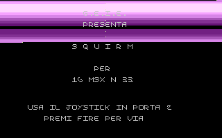 Squirm (C16/MSX 33) Title Screenshot