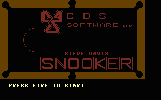 Steve Davis Snooker Title Screenshot