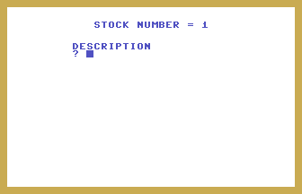 Stock Control System Screenshot