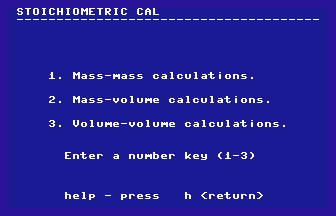 Stoichiometric Cal Screenshot