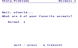 Story Problems Screenshot