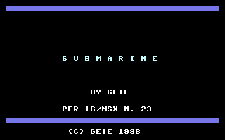 Submarine (C16/MSX 23) Title Screenshot