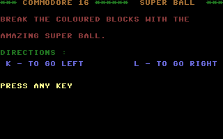 Super Ball Title Screenshot