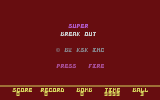 Super Breakout Title Screenshot