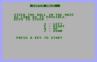 Super Maze Title Screenshot