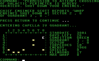 Super Star Trek (electron.greg) Screenshot