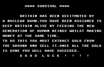 Survival Title Screenshot