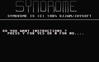 Syndrome (Game) Title Screenshot
