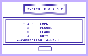 System Morse Title Screenshot