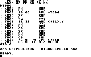 Szimbolikus Disassembler Screenshot