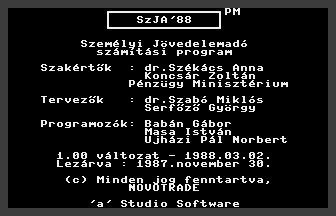 SzJA'88 Title Screenshot