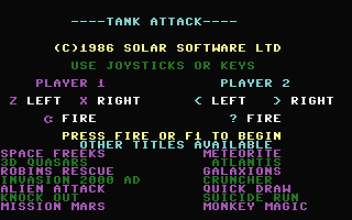 Tank Attack Title Screenshot