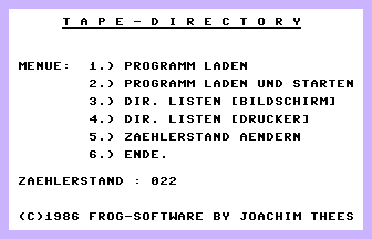 Tape-Directory Screenshot