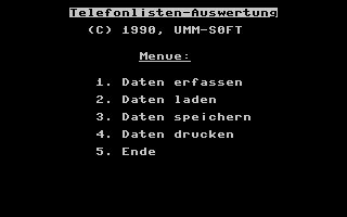 Telefonlisten-Auswertung Title Screenshot