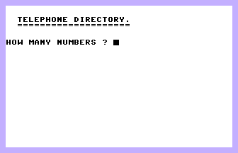 Telephone Directory Screenshot