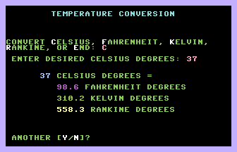 Temperature Conversion Screenshot