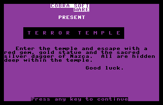 Terror Temple Title Screenshot