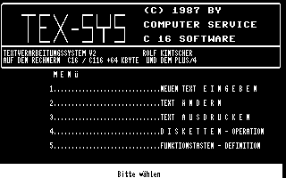 Tex-sys Title Screenshot
