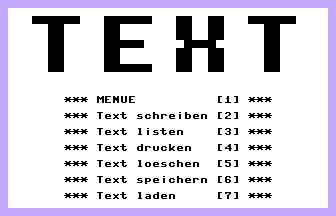 Textprogramm (Tronic) Title Screenshot