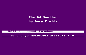 The 64 Speller Title Screenshot