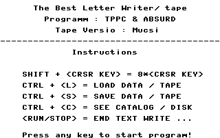 The Best Letter Writer / Tape Title Screenshot