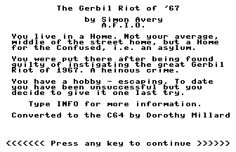 The Gerbil Riot Of '67 Title Screenshot