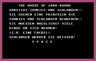 The House Of 1000 Rooms Title Screenshot