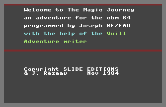 The Magic Journey Title Screenshot