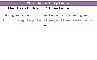 The Mutant Spiders Title Screenshot